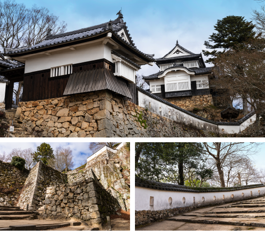 備中松山城の本丸や石垣、狭間