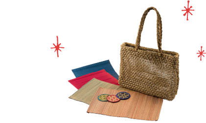 い草製のバッグ等