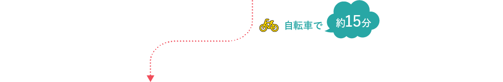 自転車で約15分