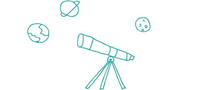 星と望遠鏡のイラスト