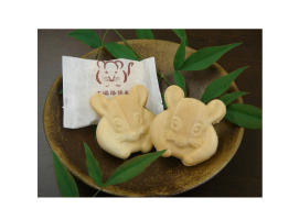 ねずみをモチーフにしたもなか